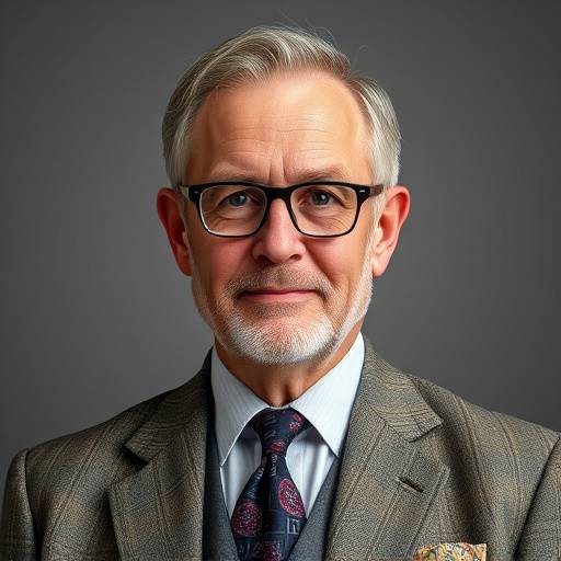 Image of Mr. Samuel Greene, a university professor, in a classic tweed suit, looking scholarly.